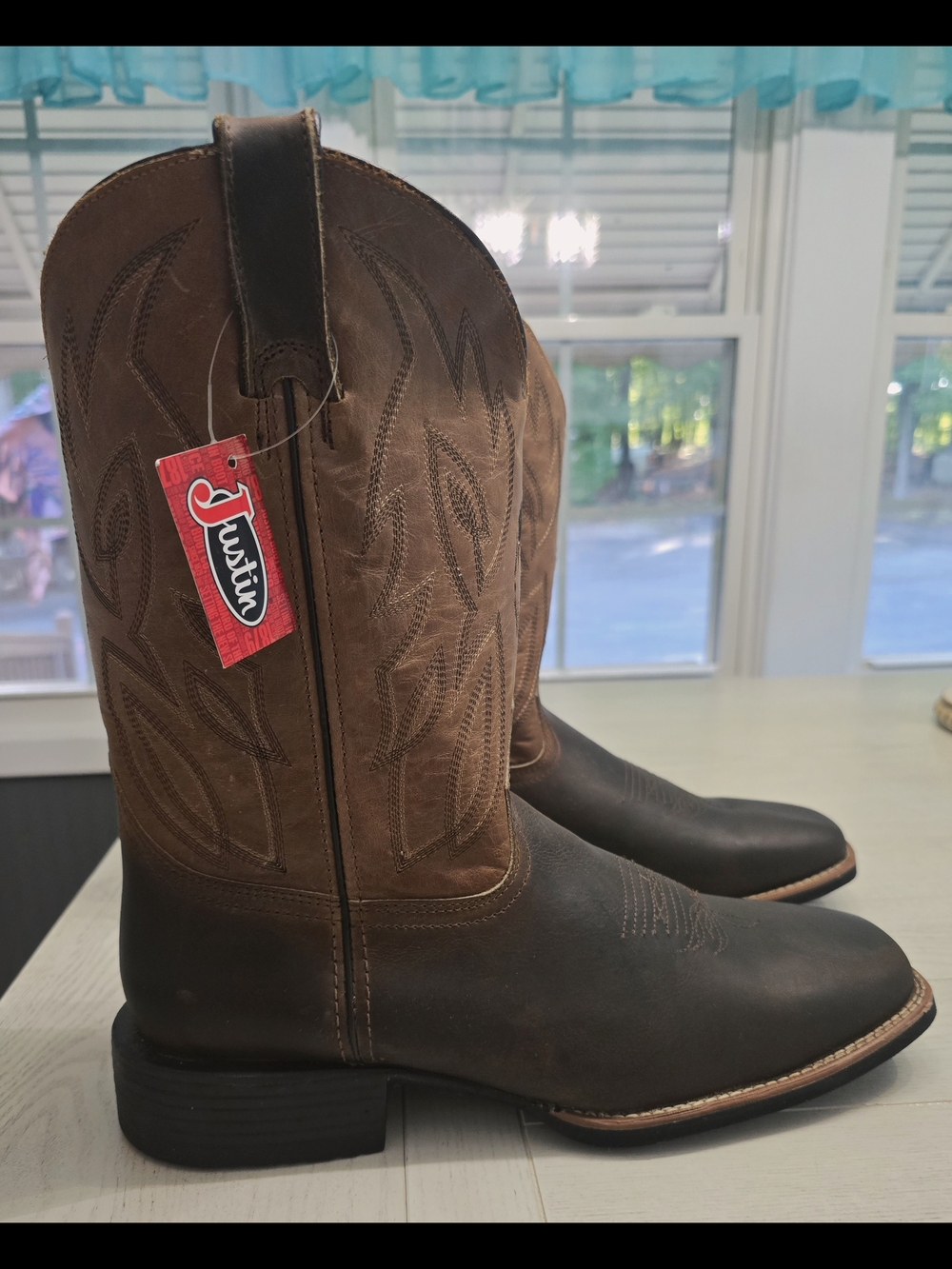 Justin Boots Two-Tone Brown Men's Western Cowboy Boots